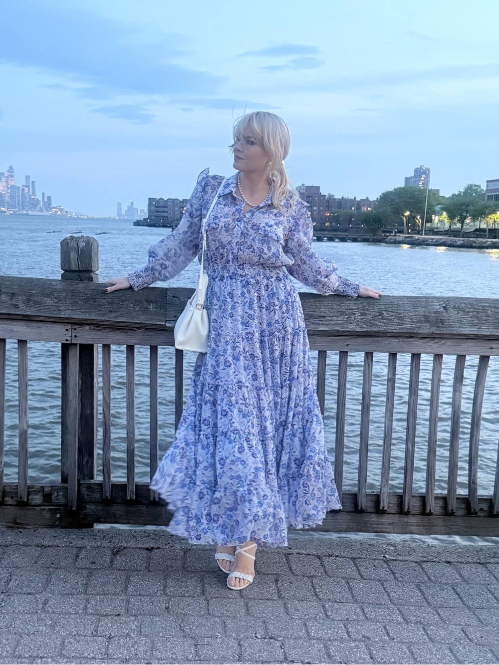 Misa Los Angeles Blue Floral Maxi Dress with Smocked Waist - Picture 11 of 11
